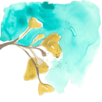 Picture of TEAL AND OCHRE GINKO VIII