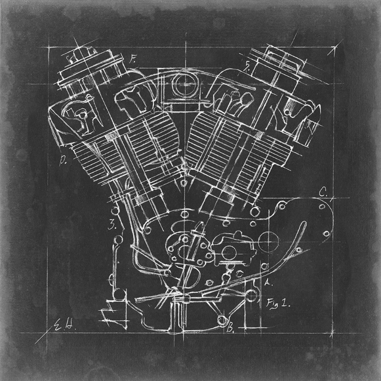 Picture of MOTORCYCLE ENGINE BLUEPRINT I
