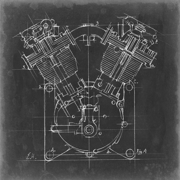 Picture of MOTORCYCLE ENGINE BLUEPRINT II