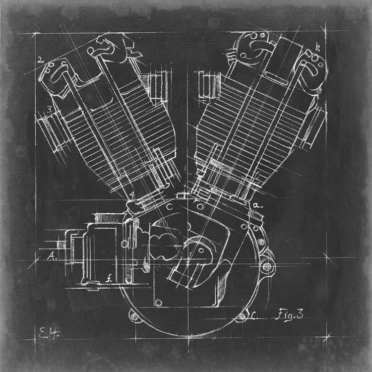 Picture of MOTORCYCLE ENGINE BLUEPRINT III