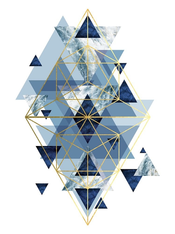Picture of NAVY GOLD   GEOMETRIC