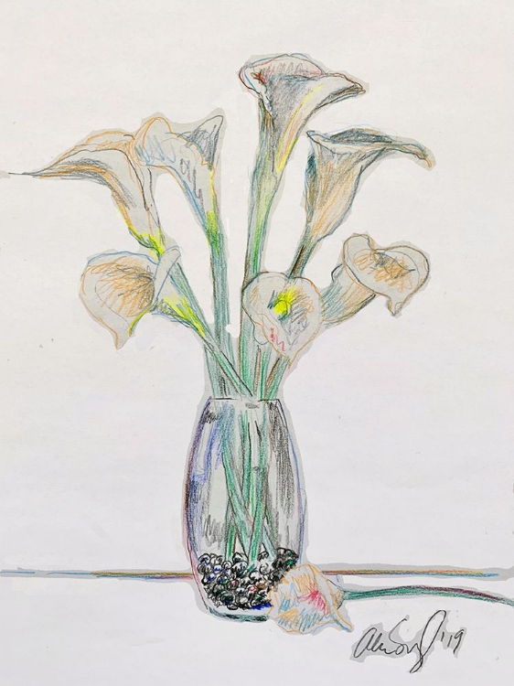 Picture of VASE W LILYS