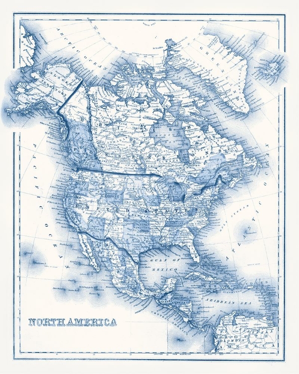Picture of NORTH AMERICA IN SHADES OF BLUE