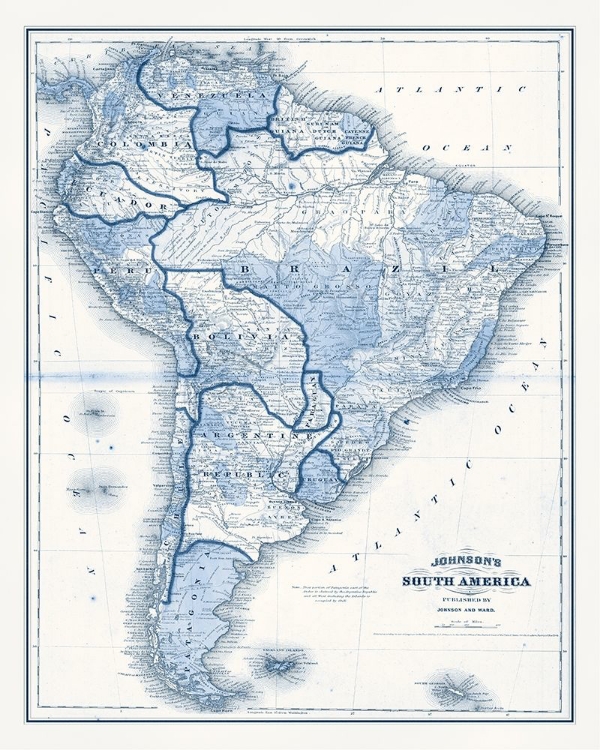 Picture of SOUTH AMERICA IN SHADES OF BLUE