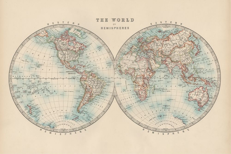 Picture of JOHNSTONS WORLD IN HEMISPHERES