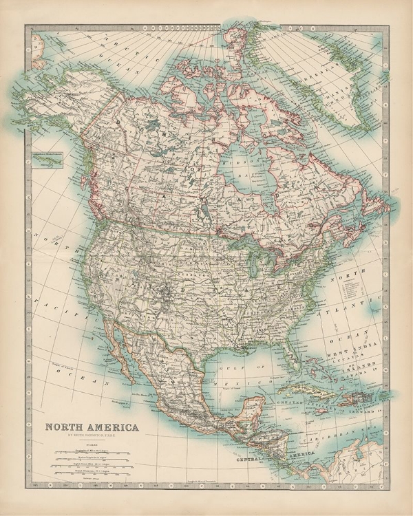Picture of JOHNSTONS MAP OF NORTH AMERICA