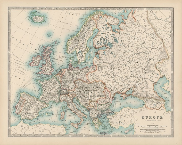 Picture of JOHNSTONS MAP OF EUROPE