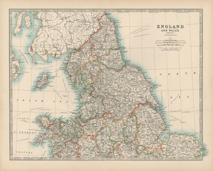 Picture of JOHNSTONS MAP OF ENGLAND AND WALES