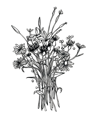 Picture of BLACK AND WHITE BOUQUET I