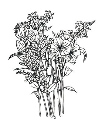 Picture of BLACK AND WHITE BOUQUET II