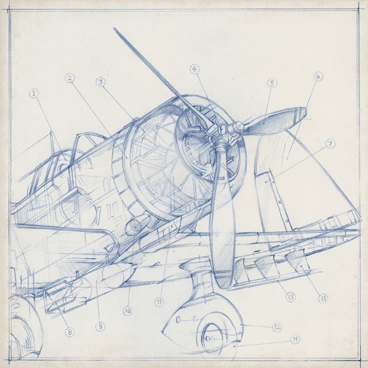 Picture of AIRPLANE MECHANICAL SKETCH I