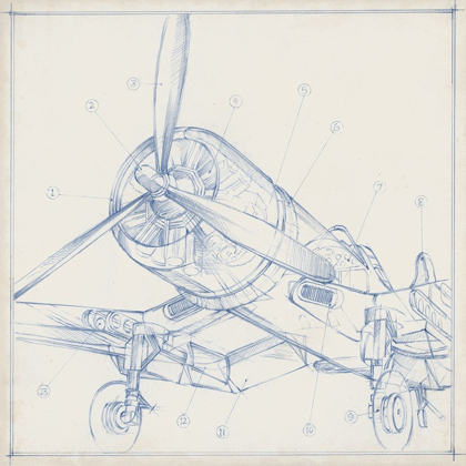 Picture of AIRPLANE MECHANICAL SKETCH II