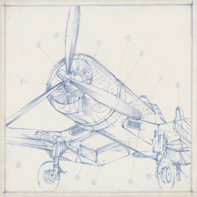 Picture of AIRPLANE MECHANICAL SKETCH II