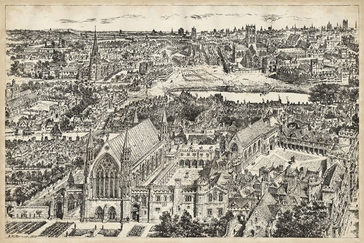 Picture of BIRDS EYE VIEW OF LONDON - ELY PLACE