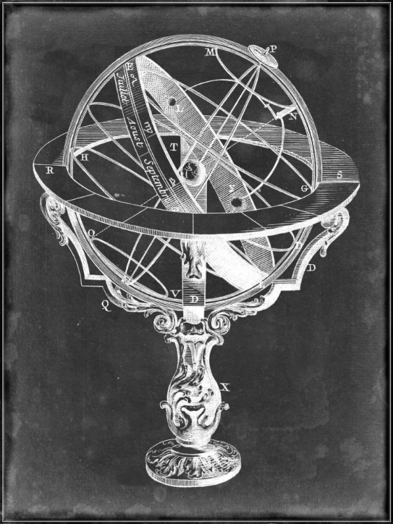 Picture of ARMILLARY SPHERE ON CHARCOAL II