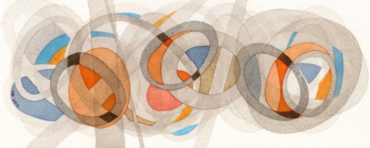 Picture of SEPIA AND ORANGE CIRCLES