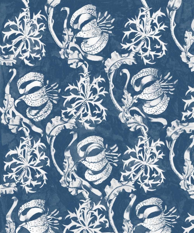 Picture of INDIGO FLORAL CHINTZ I