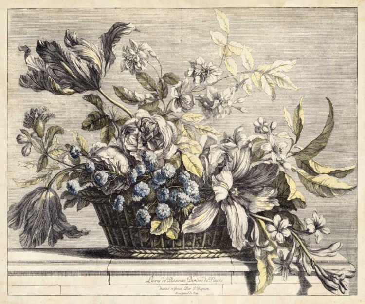 Picture of VINTAGE BASKET OF FLOWERS I