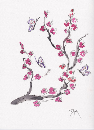 Picture of PLUM BLOSSOM WITH BUTTERFLIES