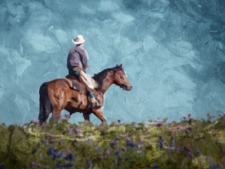 Picture of COWBOY ENJOYS THE OUTLOOKTIF