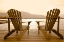 Picture of TWO ADIRONDACKS ON LAKE