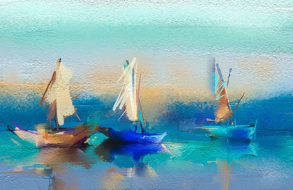 Picture of ABSTRACT SEASCAPE AND BOATS
