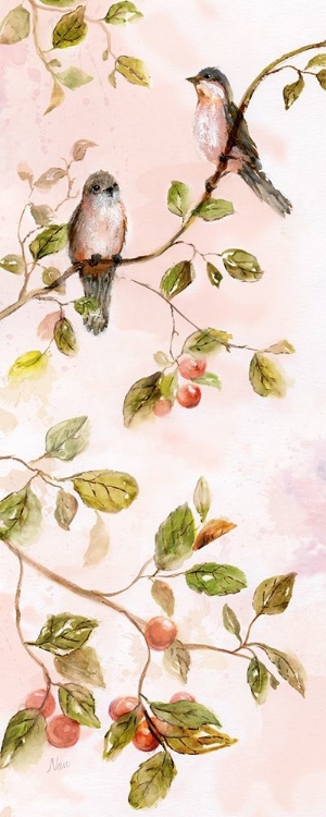 Picture of BIRDS AND BLUSH BLOSSOMS I