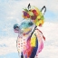 Picture of GROOVY HORSE WITH WREATH SKY