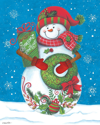 Picture of SNOWMAN WITH WREATHS