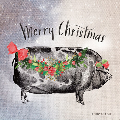 Picture of VINTAGE CHRISTMAS BE MERRY PIG