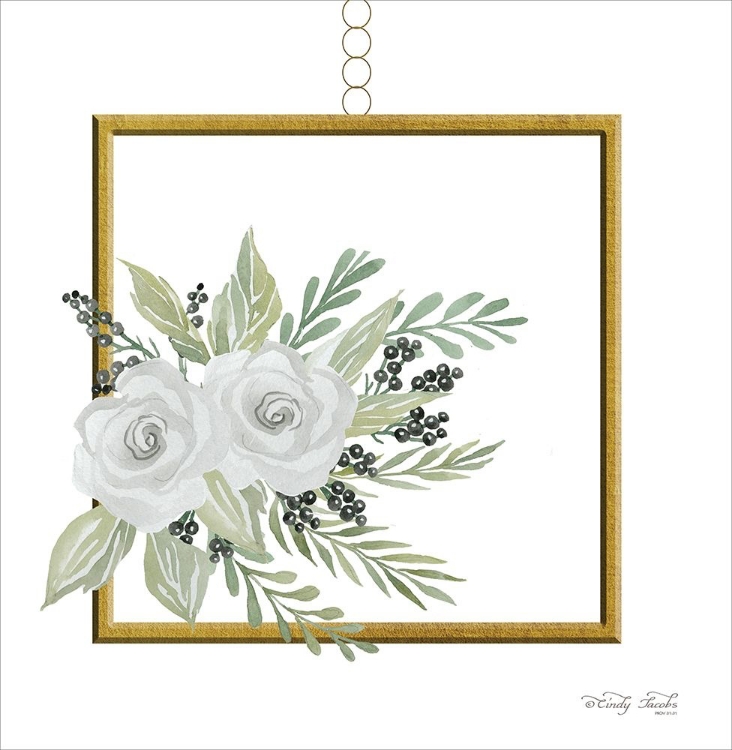 Picture of GEOMETRIC SQUARE MUTED FLORAL