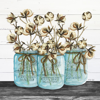 Picture of BLUE JARS - COTTON STEMS