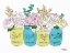 Picture of FLORAL CANNING JARS