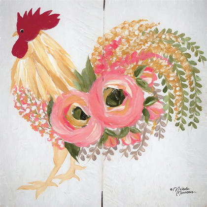 Picture of FLORAL ROOSTER ON WHITE