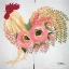 Picture of FLORAL ROOSTER ON WHITE
