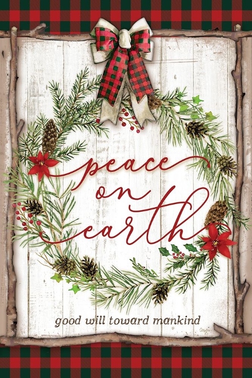 Picture of PEACE ON EARTH BUFFALO PLAID