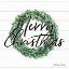 Picture of MERRY CHRISTMAS BOXWOOD WREATH