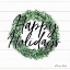 Picture of HAPPY HOLIDAYS BOXWOOD WREATH