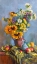 Picture of SUNFLOWERS ON A BLUE BACKGROUND