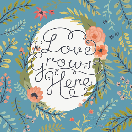 Picture of RETRO GARDEN II - LOVE GROWS HERE BLUE
