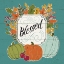 Picture of THANKFUL III TURQUOISE LEAVES