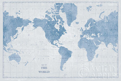 Picture of WORLD MAP WHITE AND BLUE