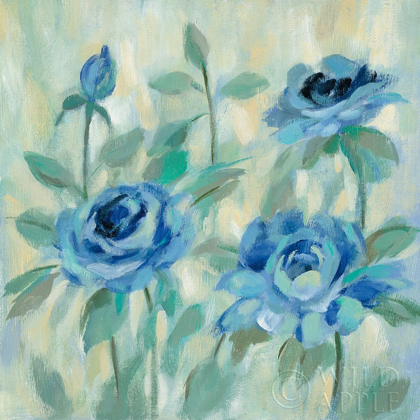 Picture of BRUSHY BLUE FLOWERS II