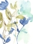 Picture of COBALT AND OLIVE BOUQUET I