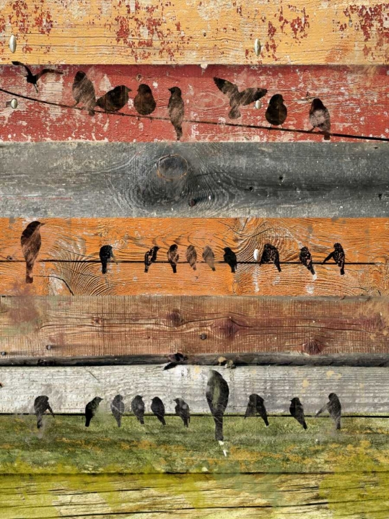 Picture of BIRDS ON WOOD I