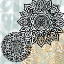 Picture of ROSETTES ON AQUA I