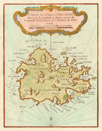 Picture of PETITE MAP OF ISLAND OF ANTIGUA