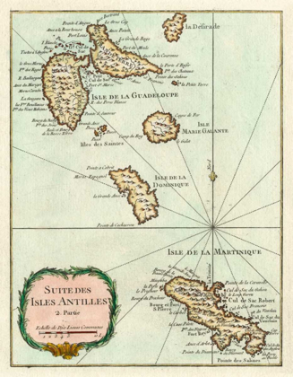 Picture of PETITE MAP OF THE ANTILLES ISLANDS I