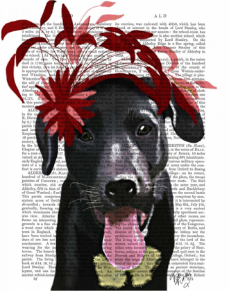 Picture of BLACK LABRADOR WITH RED FASCINATOR