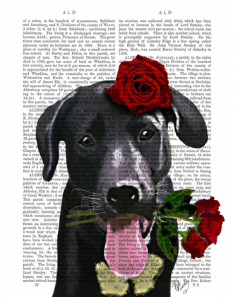 Picture of BLACK LABRADOR WITH ROSES